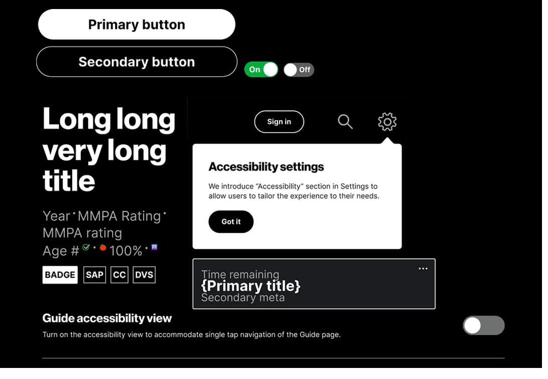 Inclusive-design pattern library — colour-contrast, focus states, and assistive-technology considerations