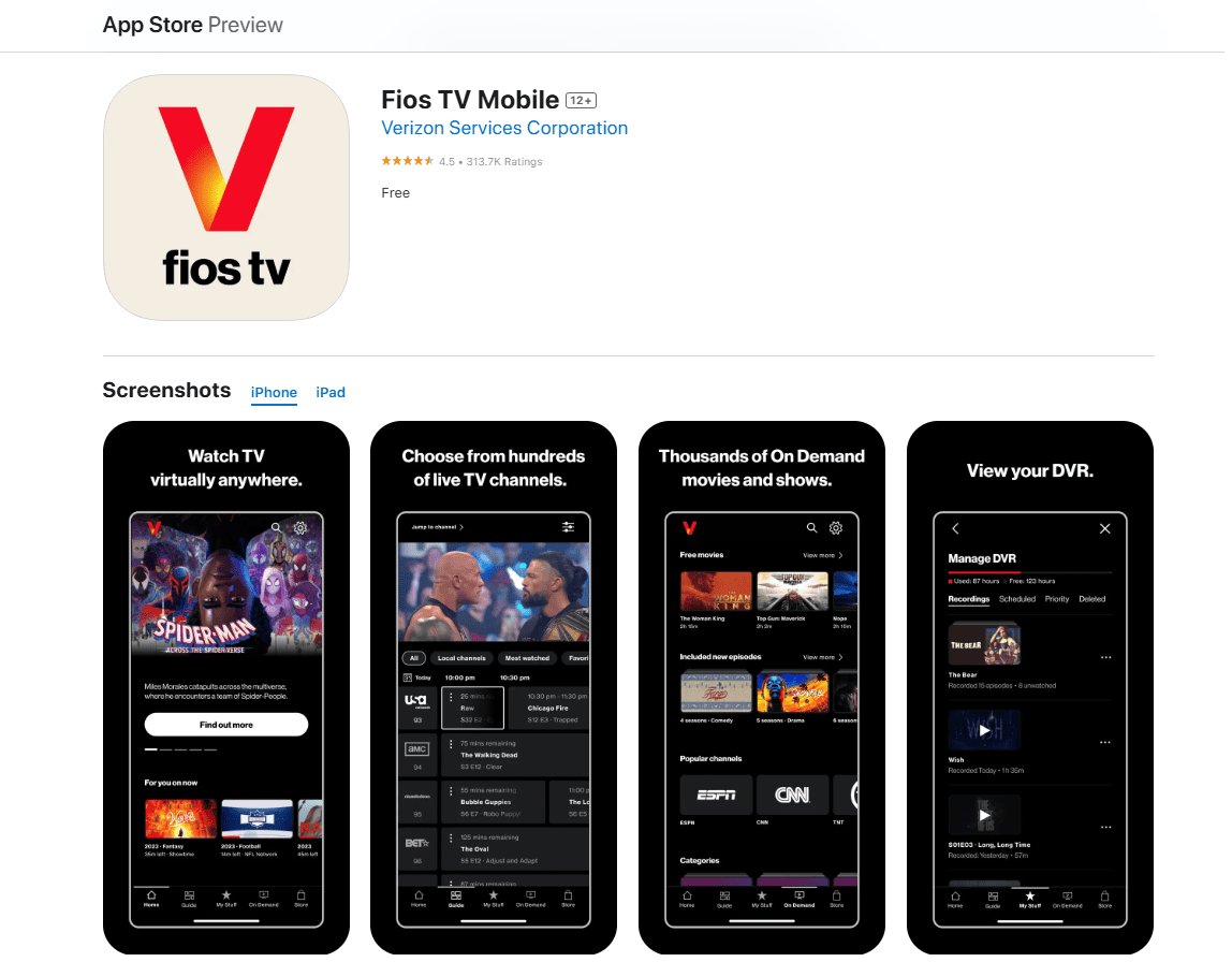 Web build surfaces in market — Fios TV web after unification